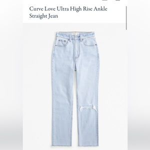 Abercrombie Curve Love Ultra High Rise Ankle Straight Jean 27